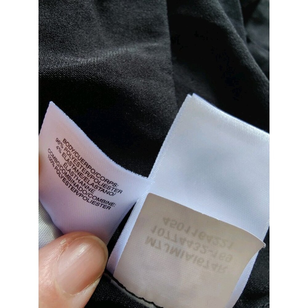 Anne Klein Black‎ Sleeveless Workwear Stretch Top W Mesh Panels Pleated M - Picture 6 of 7